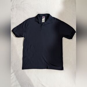 NWT Hanes Men's Navy Polo Shirt, Size Medium